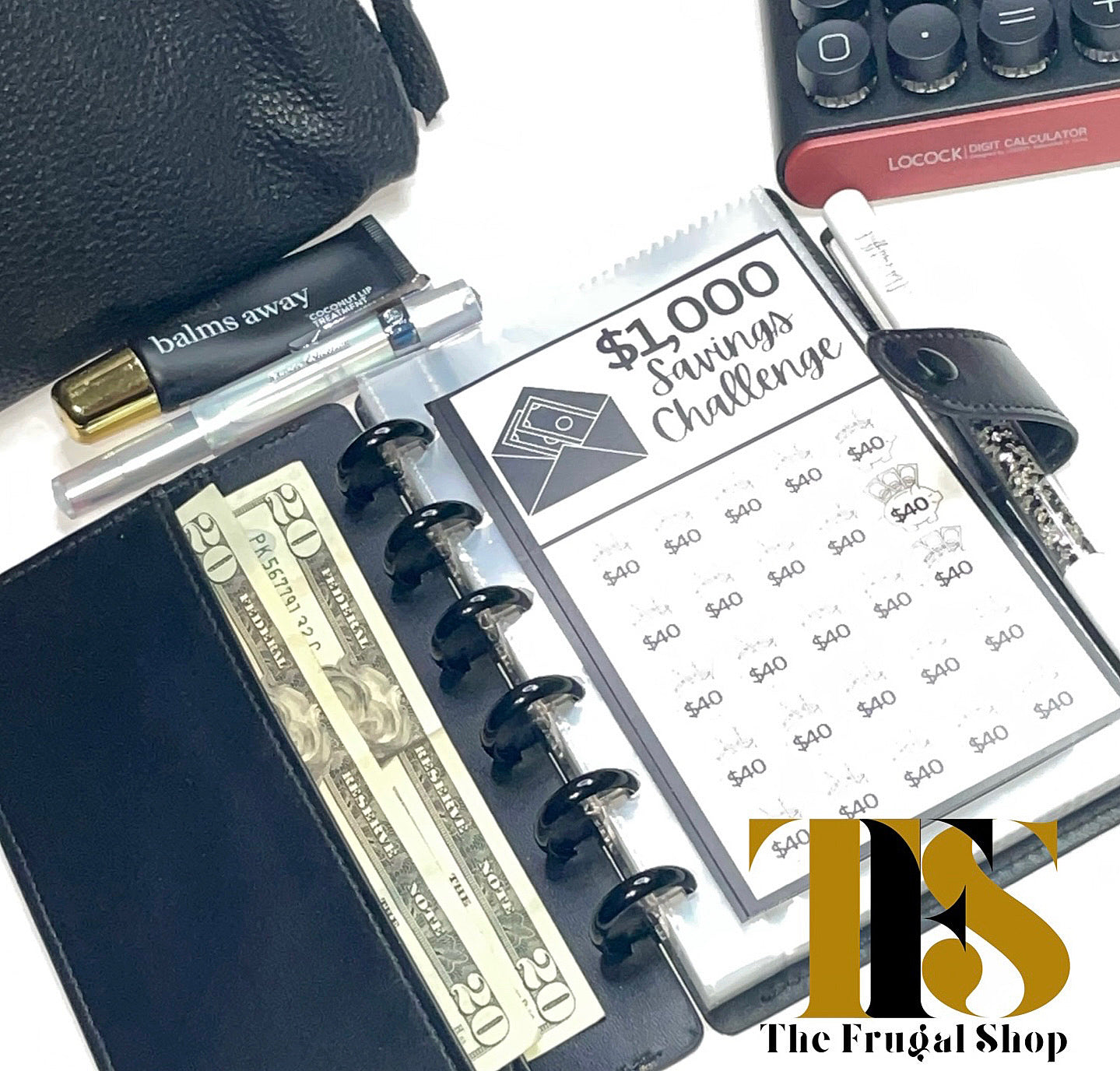 (Imperfect) Black Leather Discbound Accessory Organizer