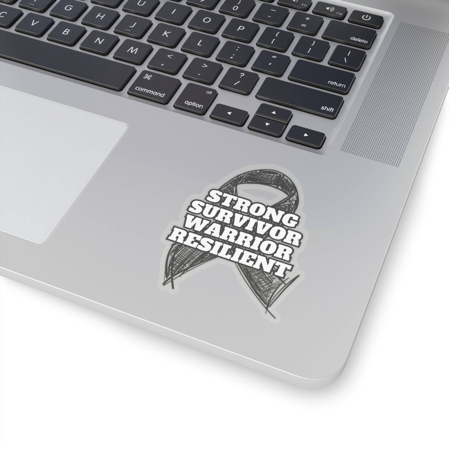 Strong Survivor Warrior Resilient Black Ribbon Kiss-Cut Stickers