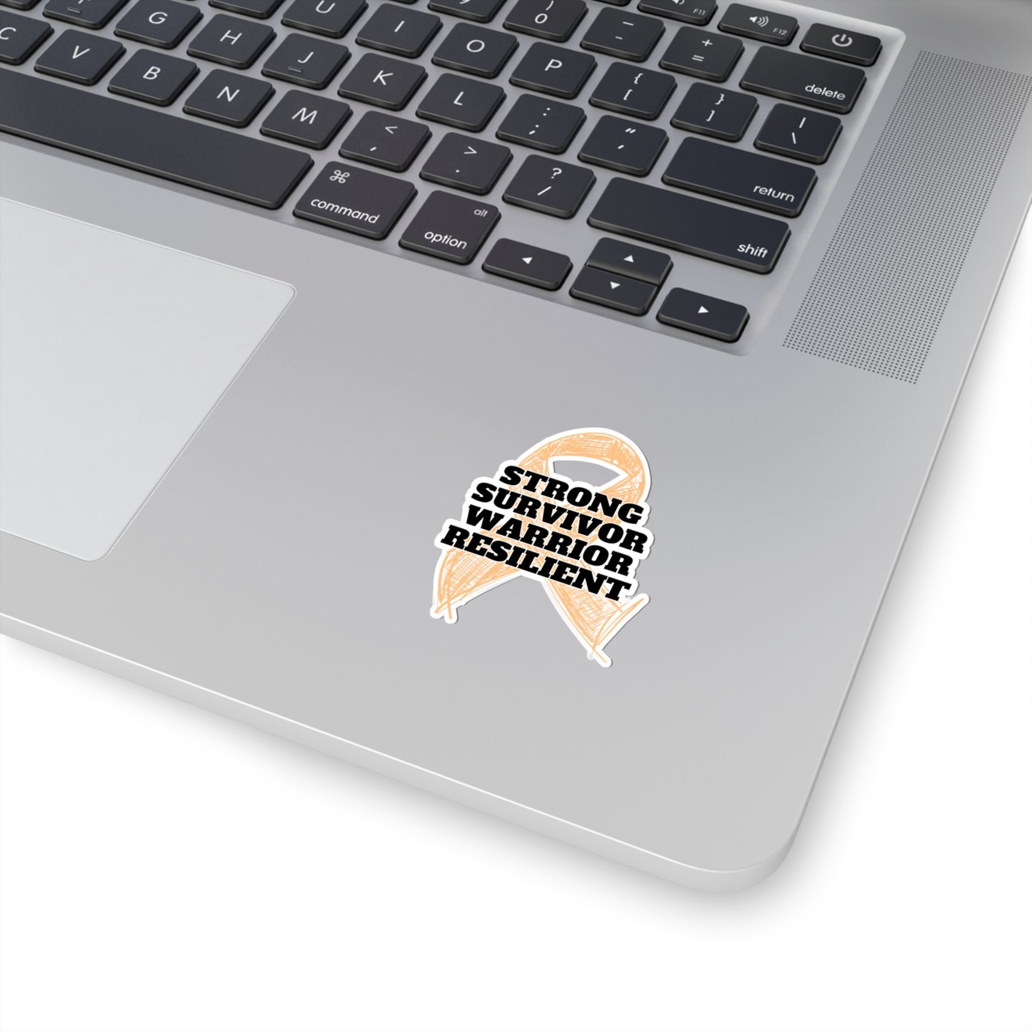 Strong Survivor Warrior Resilient Peach Ribbon Kiss-Cut Stickers