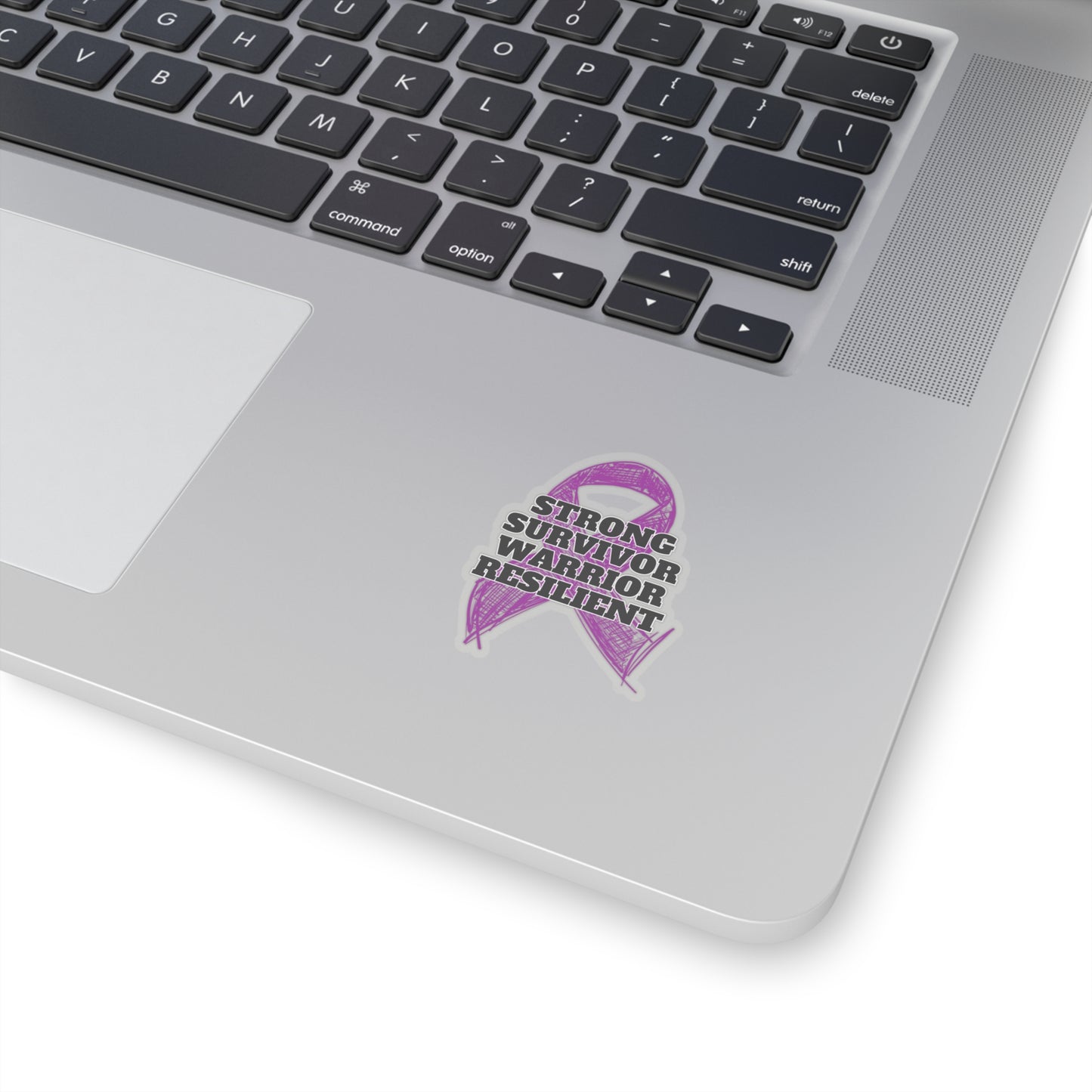 Strong Survivor Warrior Resilient Purple Ribbon Kiss-Cut Stickers