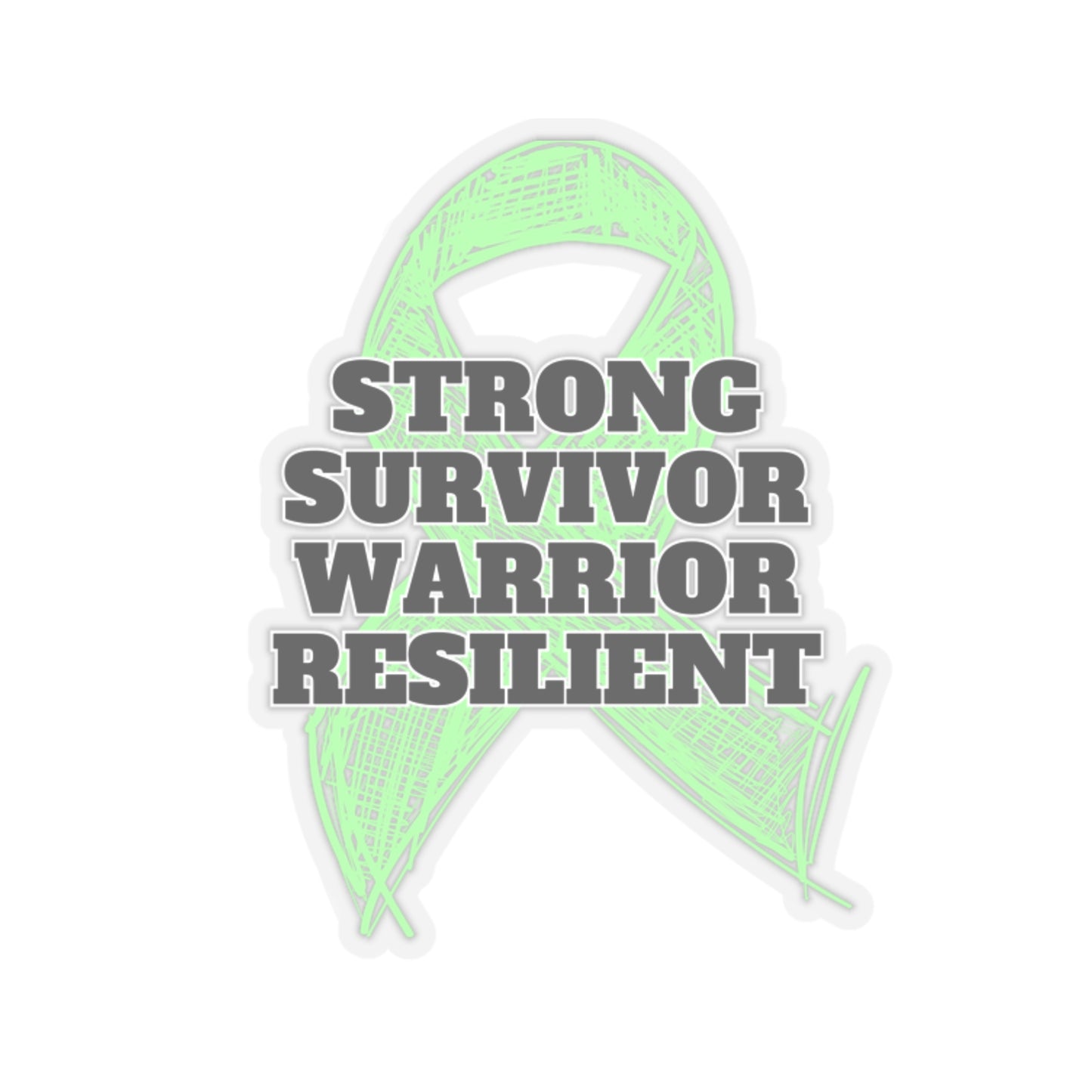 Strong Survivor Warrior Resilient Lime Green Ribbon Kiss-Cut Stickers