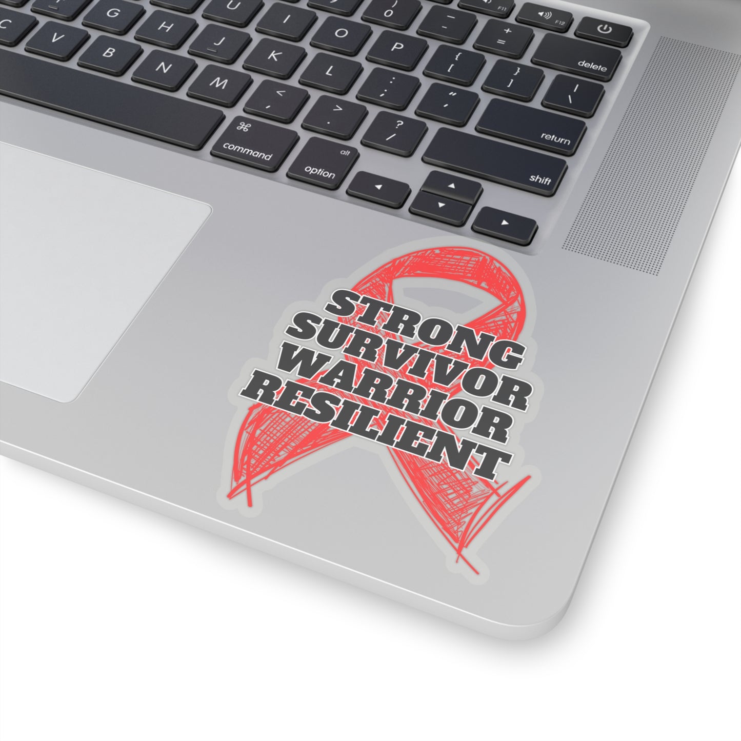 Strong Survivor Warrior Resilient Red Ribbon Kiss-Cut Stickers