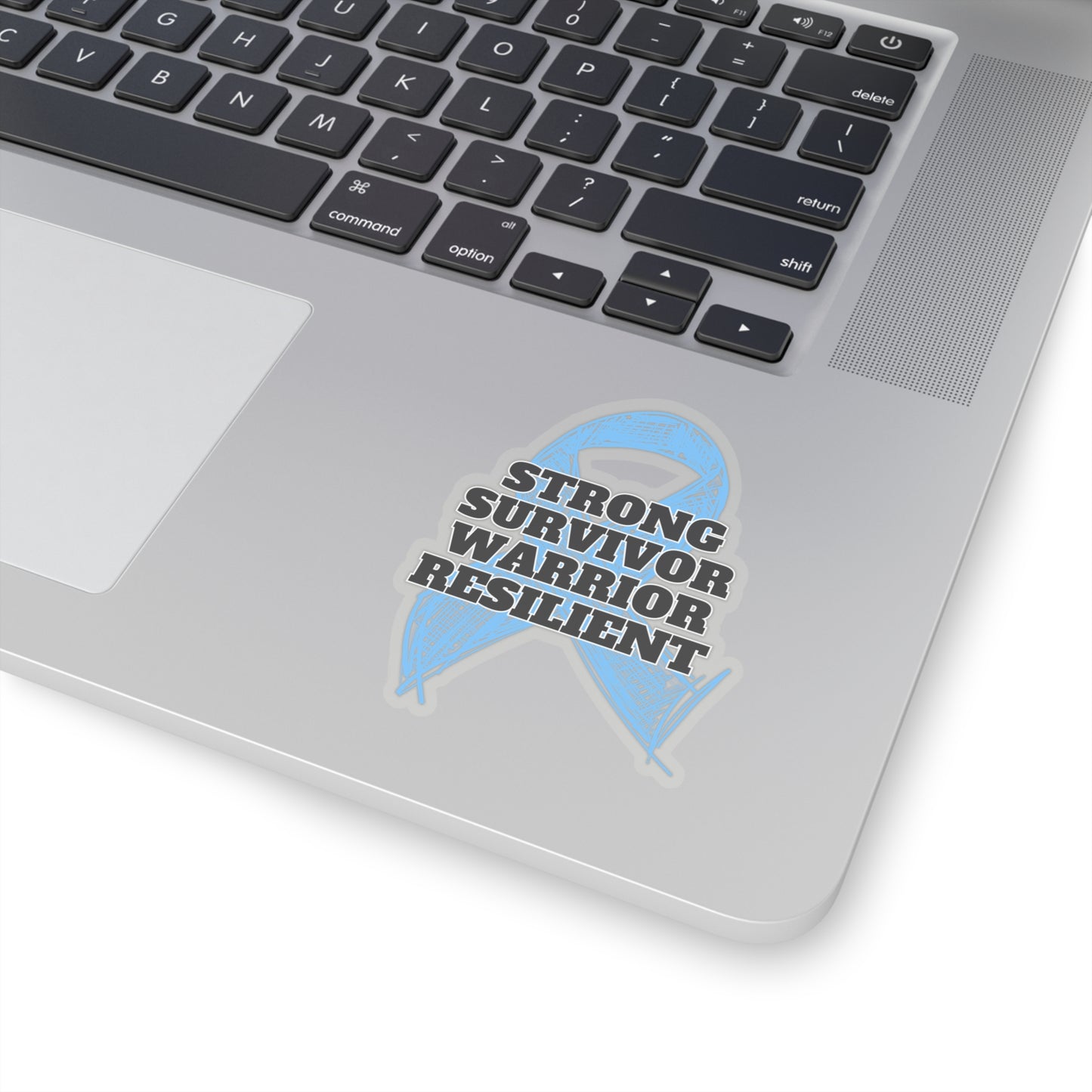 Strong Survivor Warrior Resilient Light Blue Ribbon Kiss-Cut Stickers
