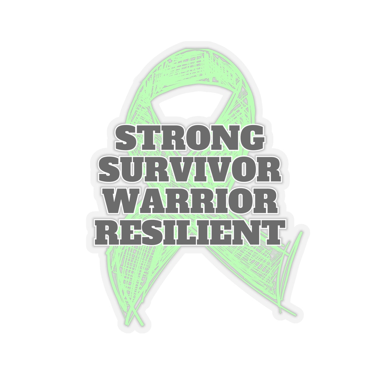 Strong Survivor Warrior Resilient Lime Green Ribbon Kiss-Cut Stickers