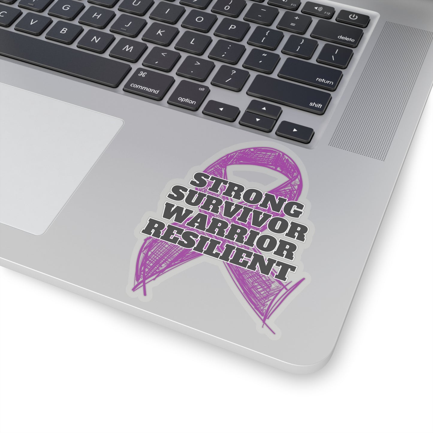Strong Survivor Warrior Resilient Purple Ribbon Kiss-Cut Stickers
