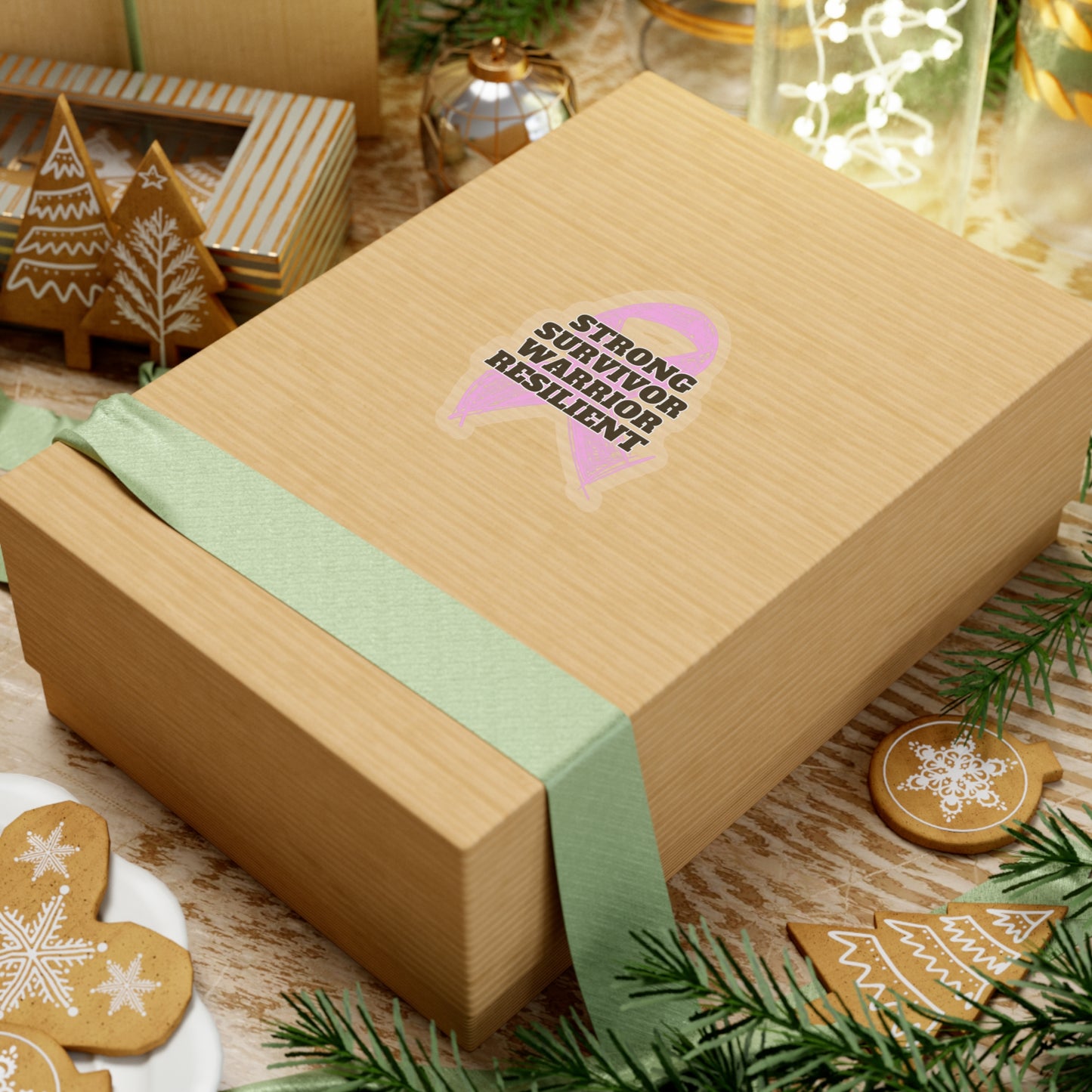 Strong Survivor Warrior Resilient Pink Ribbon Kiss-Cut Stickers