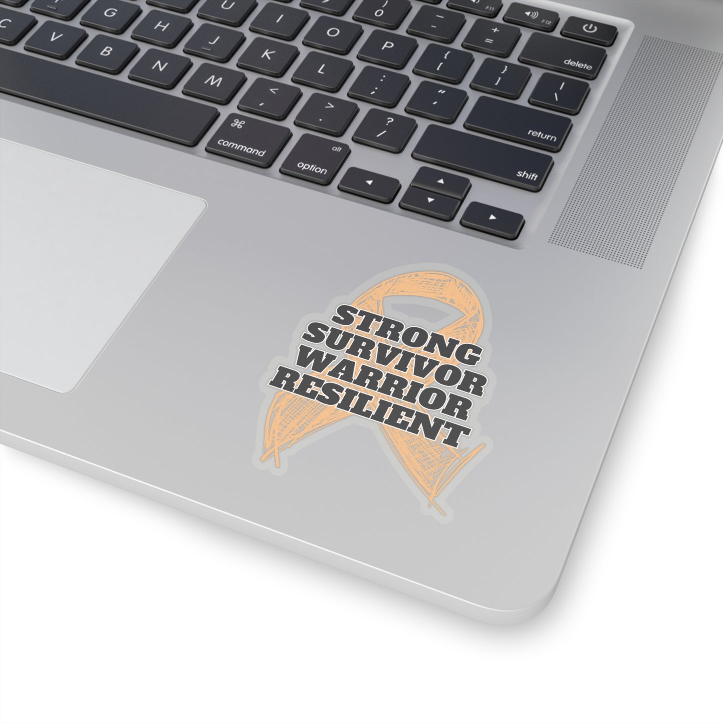 Strong Survivor Warrior Resilient Peach Ribbon Kiss-Cut Stickers