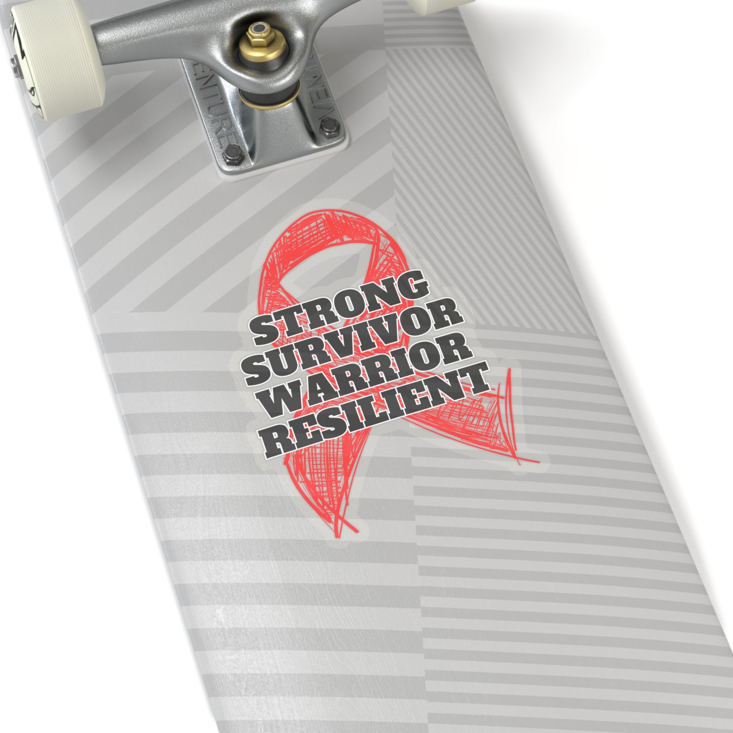 Strong Survivor Warrior Resilient Red Ribbon Kiss-Cut Stickers