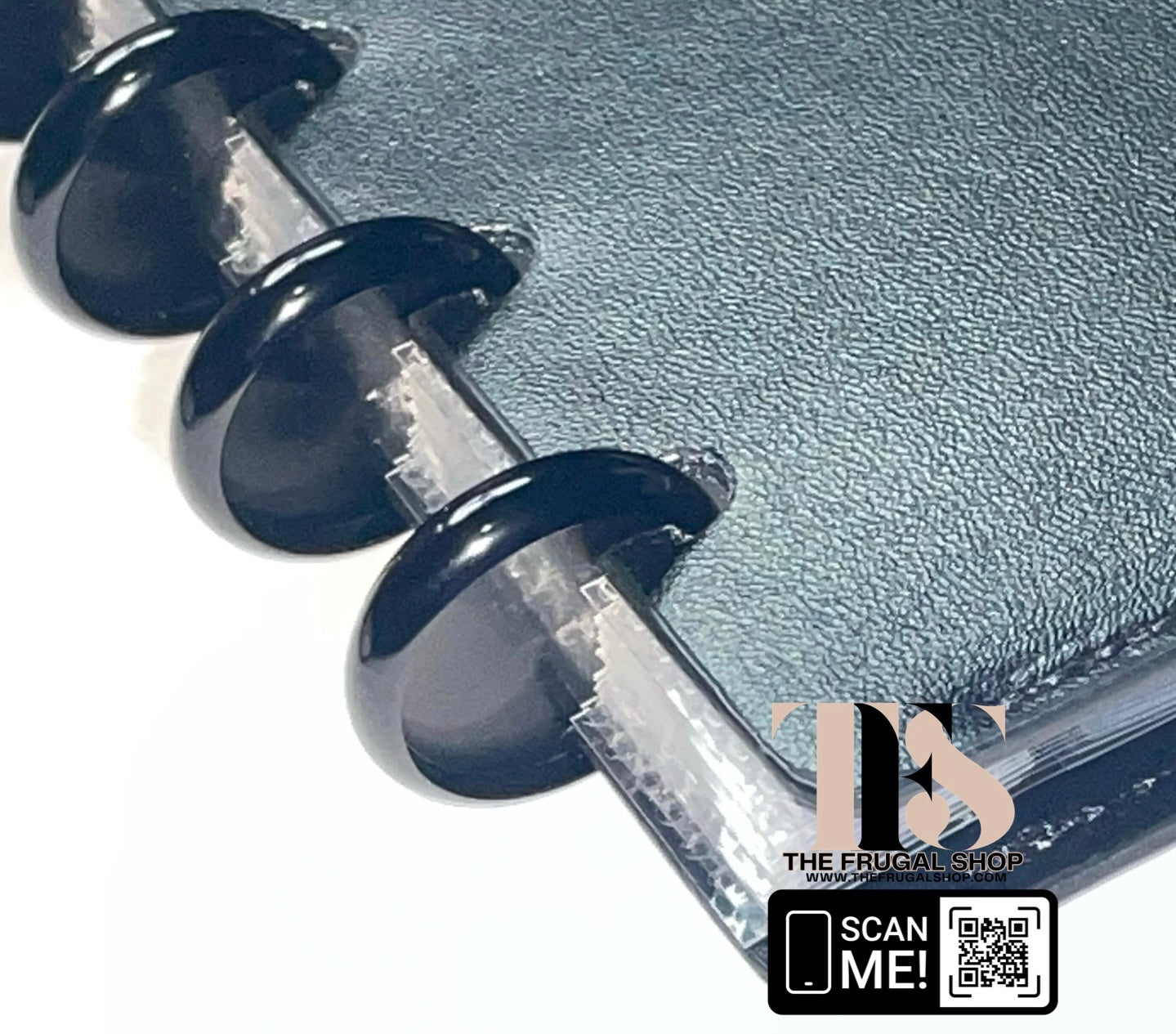 Black Leather Discbound Accessory Organizer
