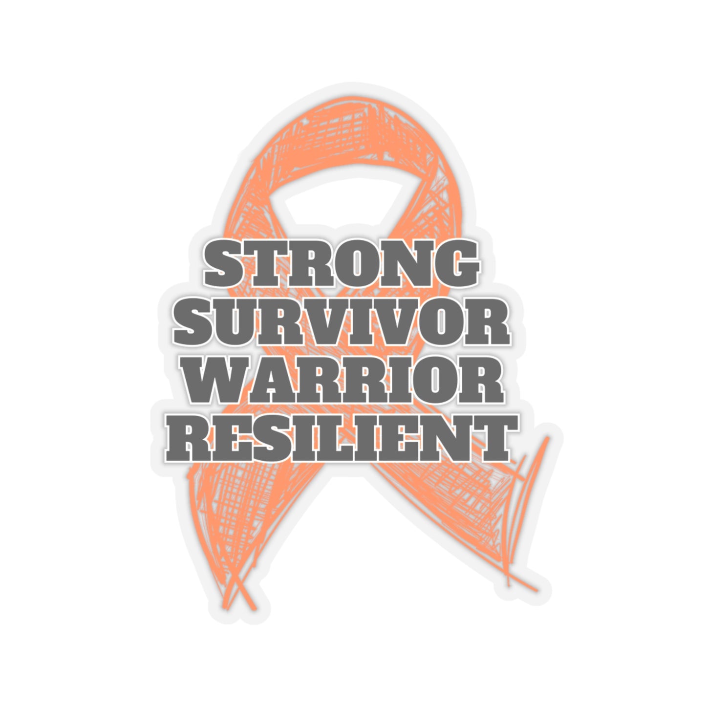 Strong Survivor Warrior Resilient Orange Ribbon Kiss-Cut Stickers