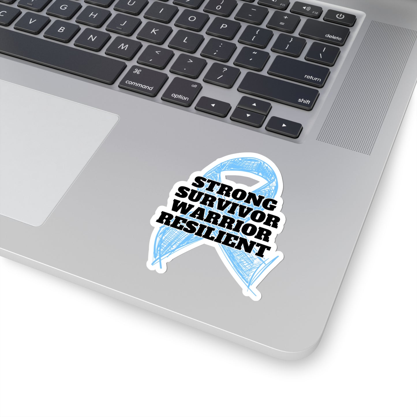 Strong Survivor Warrior Resilient Light Blue Ribbon Kiss-Cut Stickers