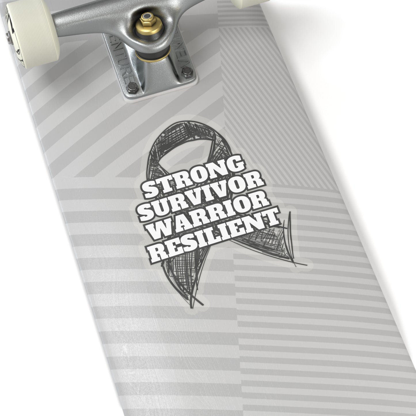 Strong Survivor Warrior Resilient Black Ribbon Kiss-Cut Stickers