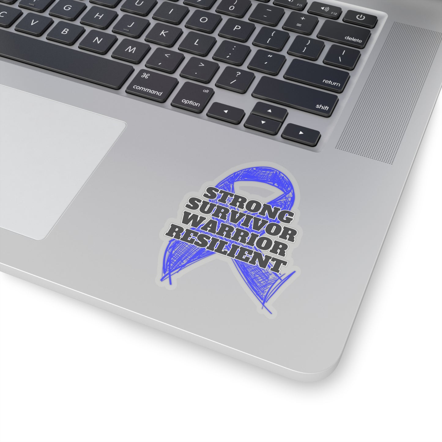 Strong Survivor Warrior Resilient Blue Ribbon Kiss-Cut Stickers