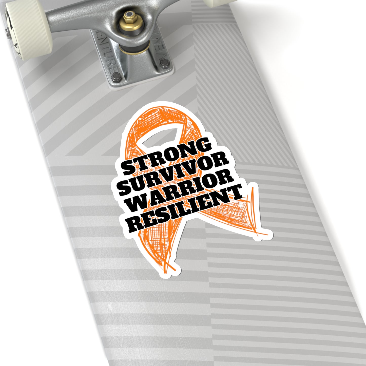 Strong Survivor Warrior Resilient Orange Ribbon Kiss-Cut Stickers