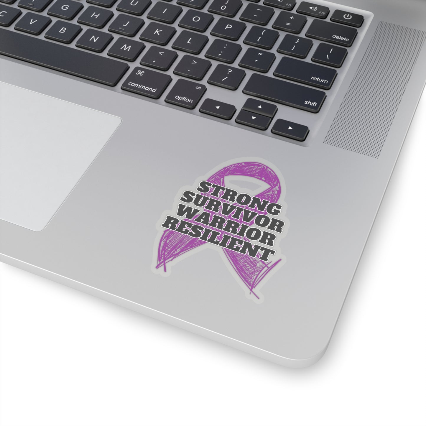 Strong Survivor Warrior Resilient Purple Ribbon Kiss-Cut Stickers