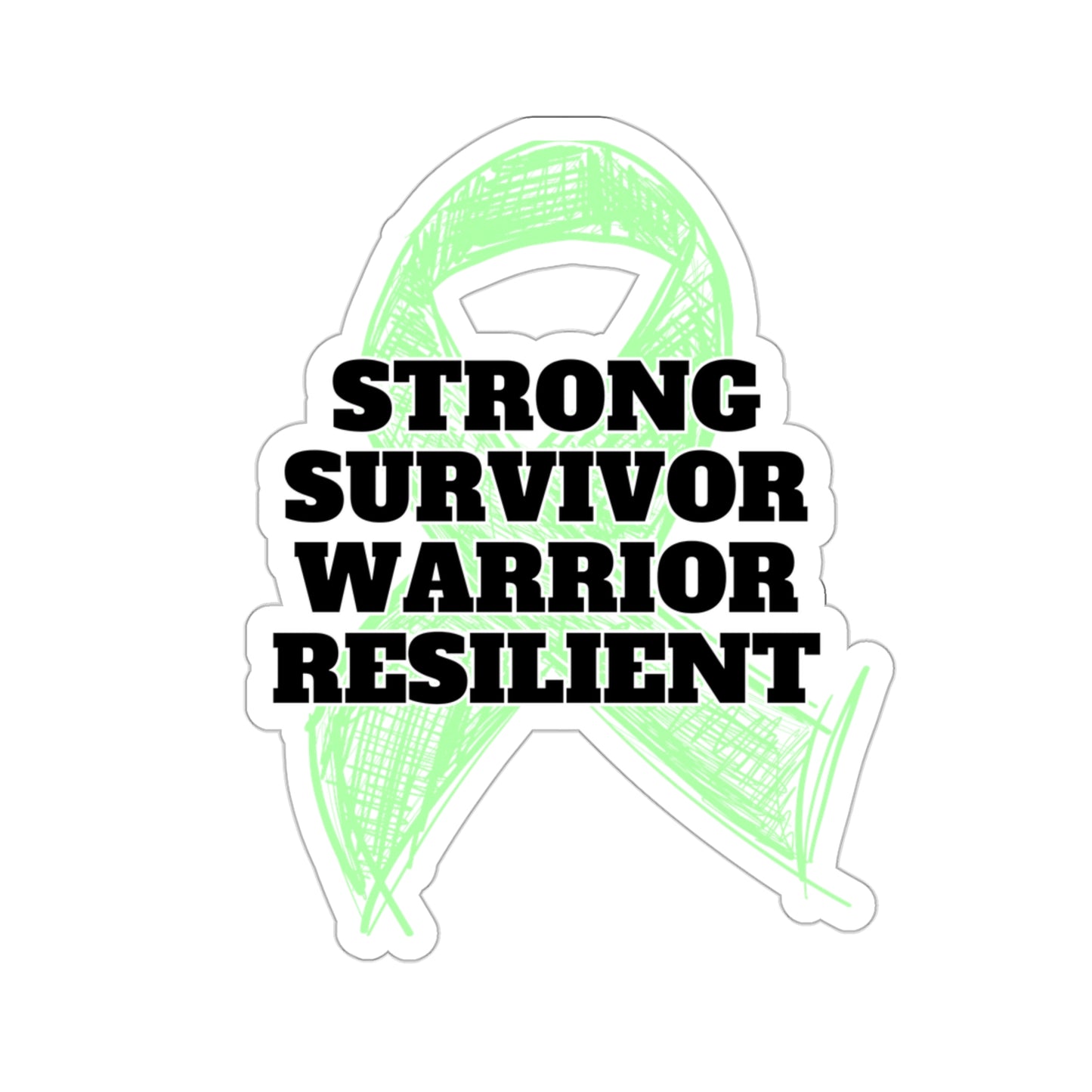 Strong Survivor Warrior Resilient Lime Green Ribbon Kiss-Cut Stickers