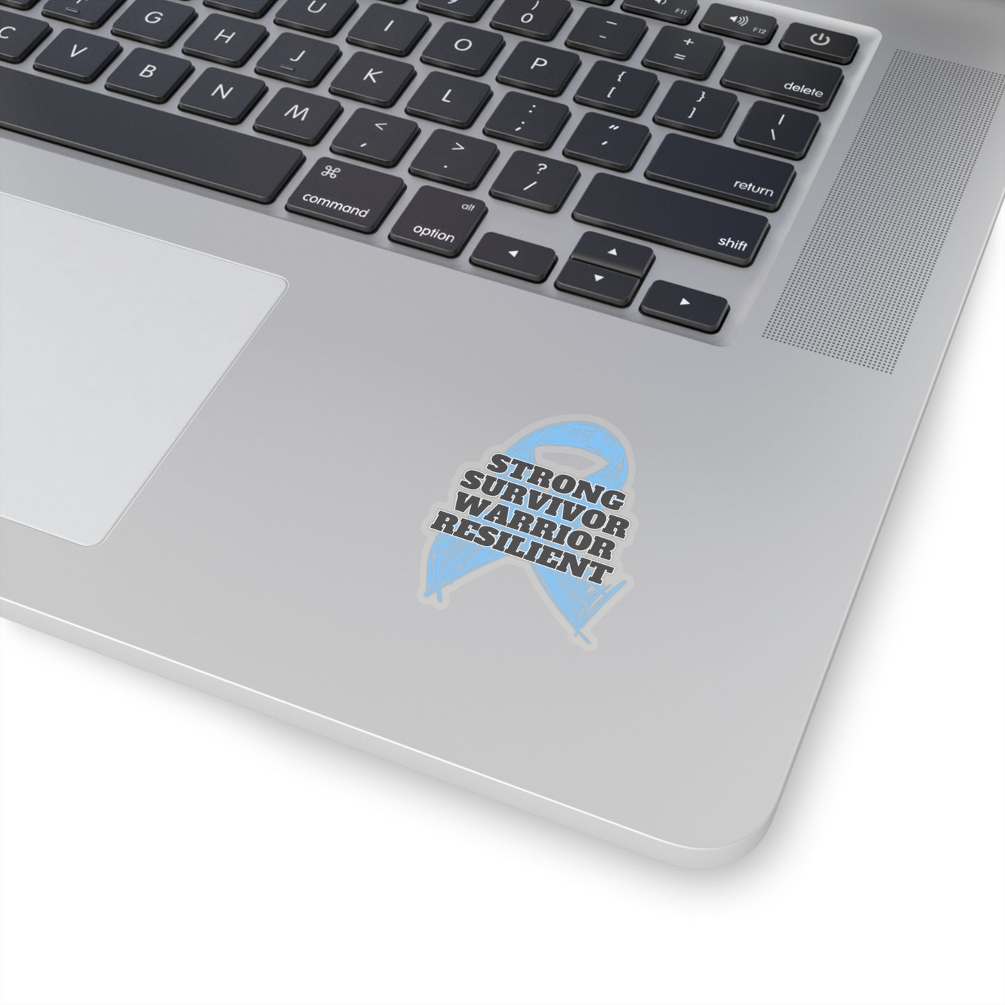 Strong Survivor Warrior Resilient Light Blue Ribbon Kiss-Cut Stickers