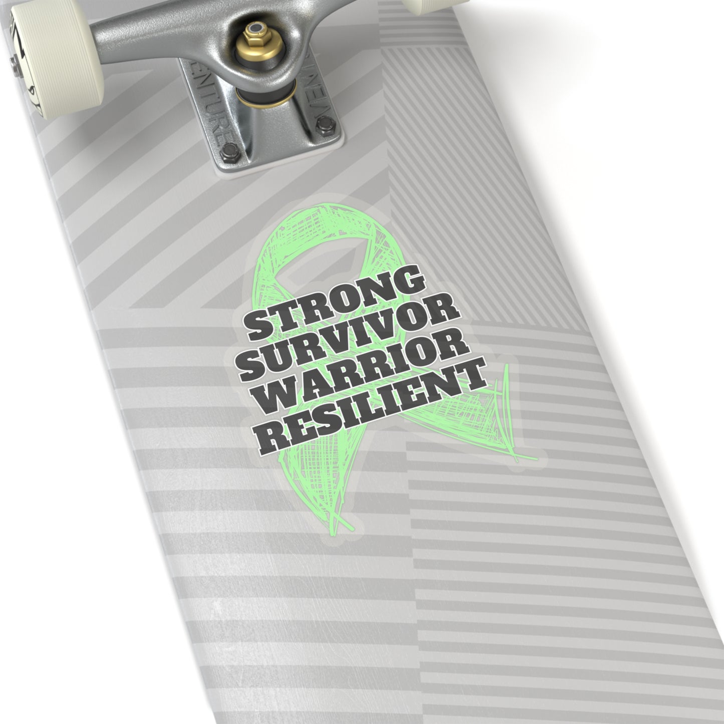 Strong Survivor Warrior Resilient Lime Green Ribbon Kiss-Cut Stickers