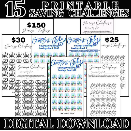 15 Christmas Savings Challenge Printables for Cash Envelopes