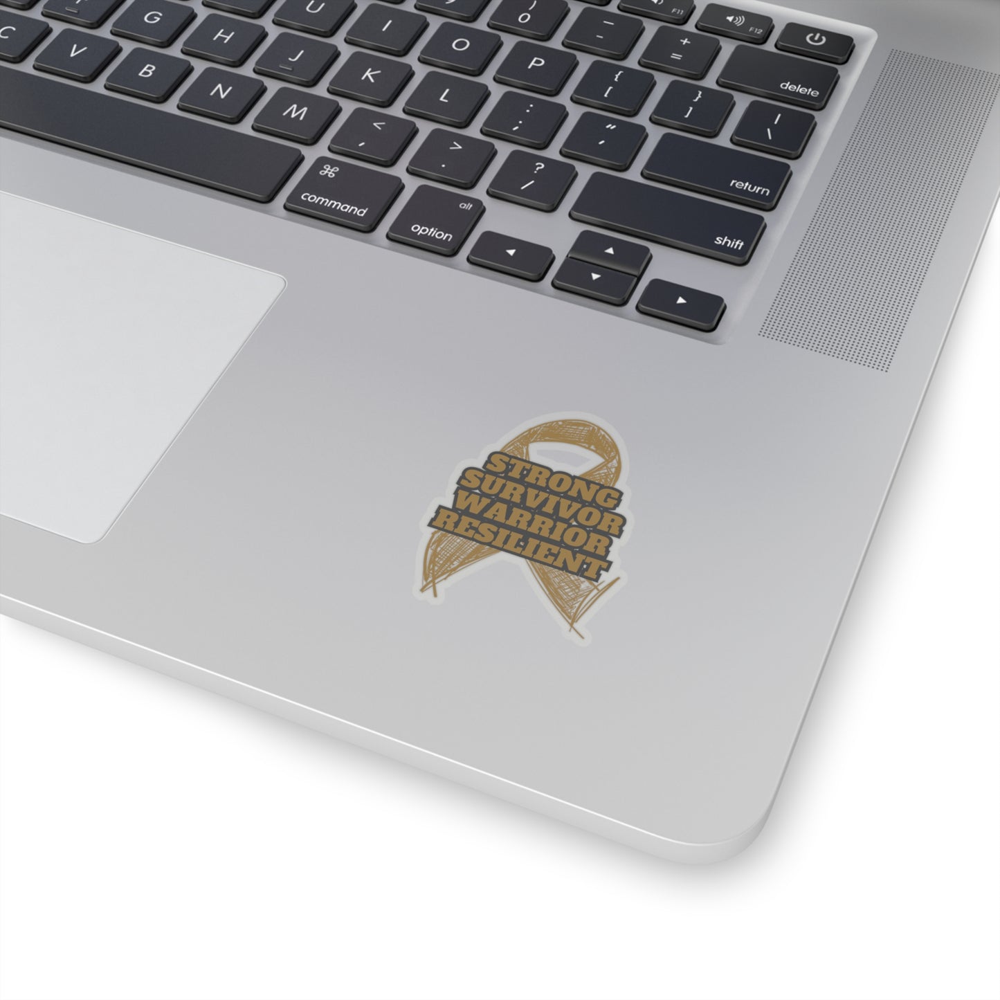 Strong Survivor Warrior Resilient Gold Ribbon Kiss-Cut Stickers