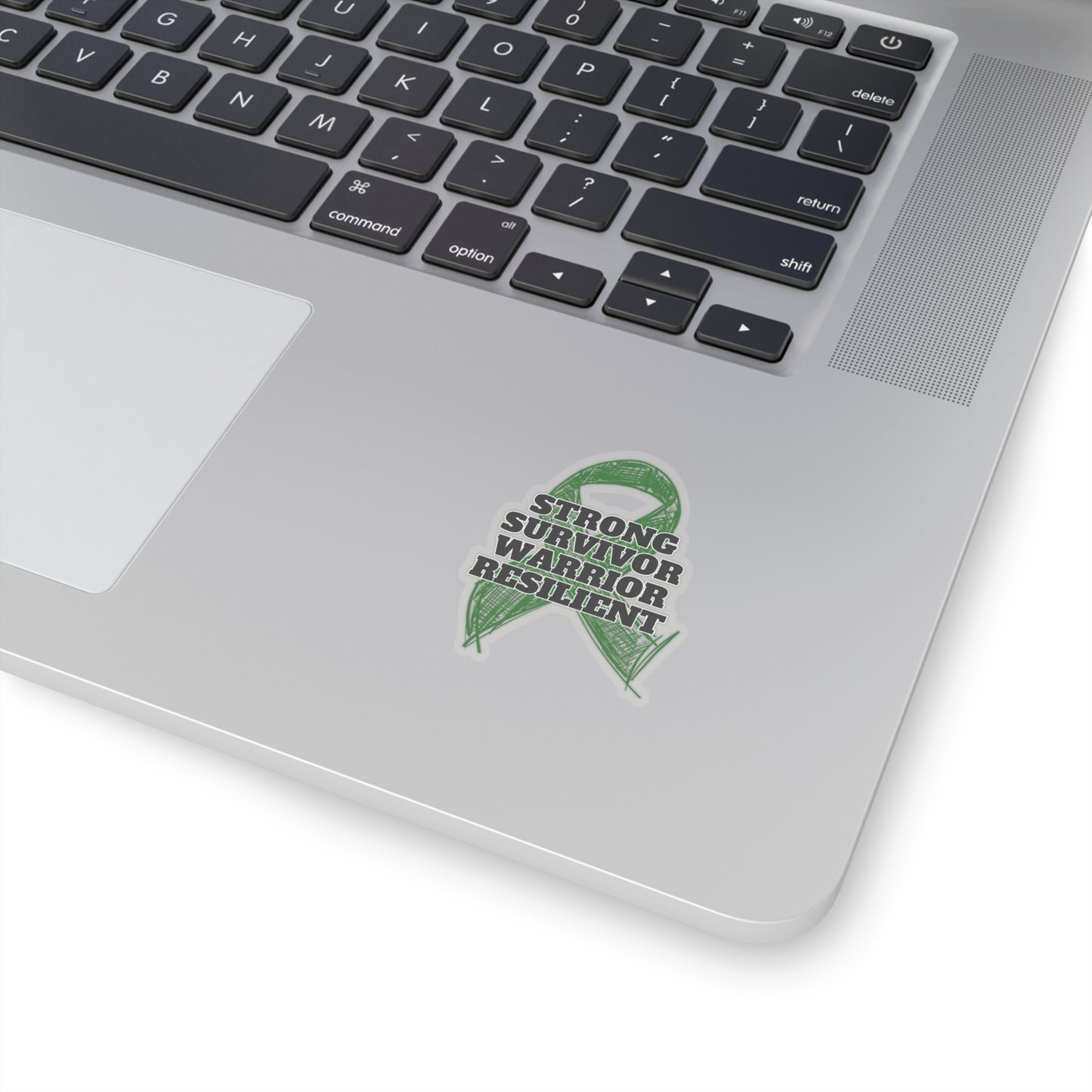 Strong Survivor Warrior Resilient Green Ribbon Kiss-Cut Stickers
