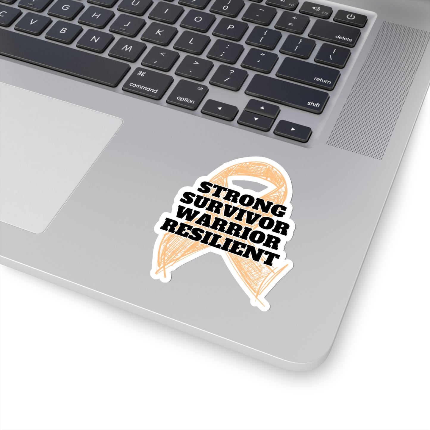 Strong Survivor Warrior Resilient Peach Ribbon Kiss-Cut Stickers