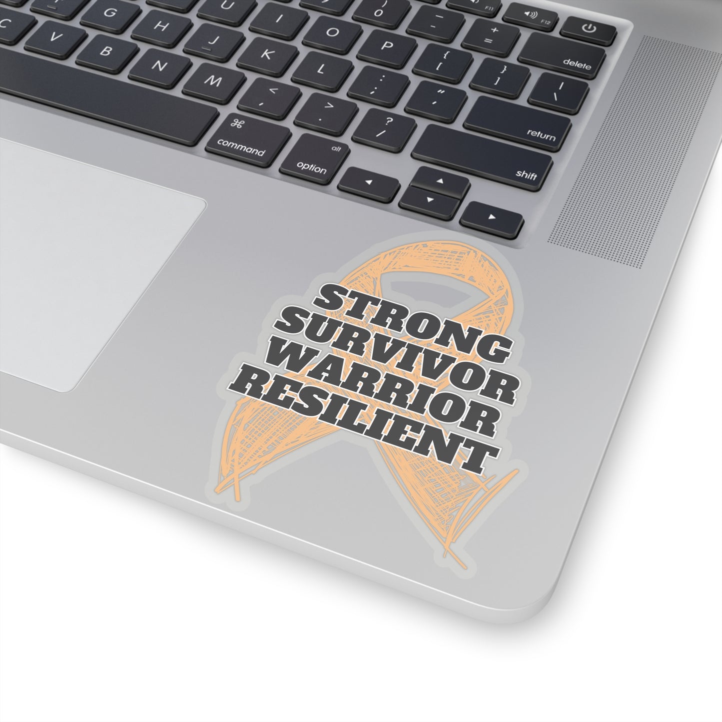 Strong Survivor Warrior Resilient Peach Ribbon Kiss-Cut Stickers