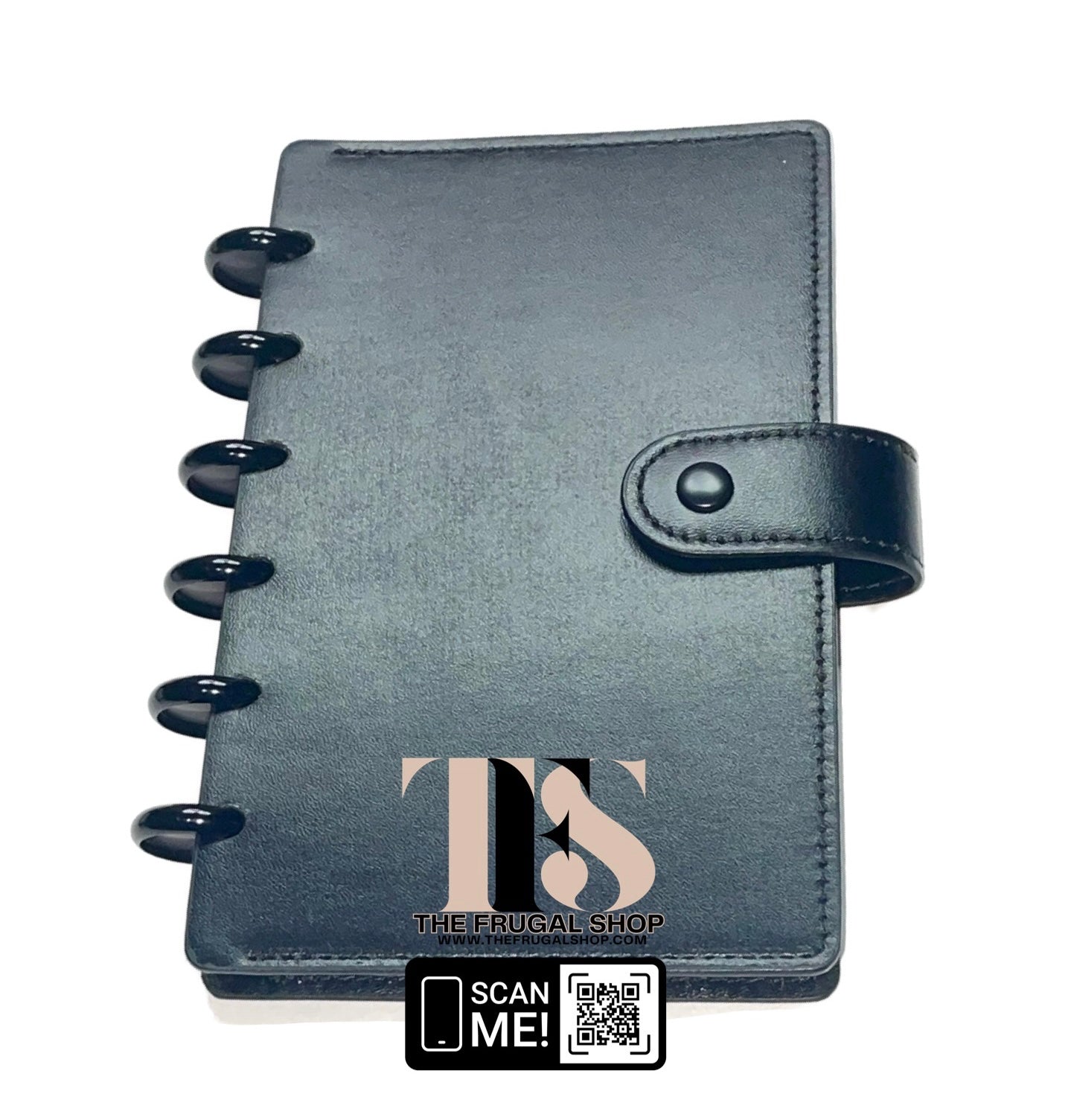 Black Leather Discbound Accessory Organizer