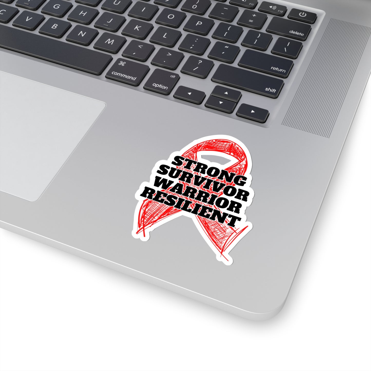 Strong Survivor Warrior Resilient Red Ribbon Kiss-Cut Stickers