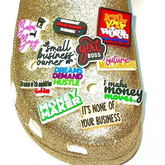 Minding My Black-Owned Business Shoe Decor — Loud, Proud & Unbothered ✊🏾