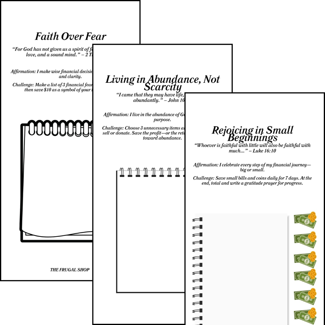 Faith and Finances: 52-Week Scripture-Based Savings Challenge | Printable Tithe & Savings Tracker for Ring/Discbound Systems