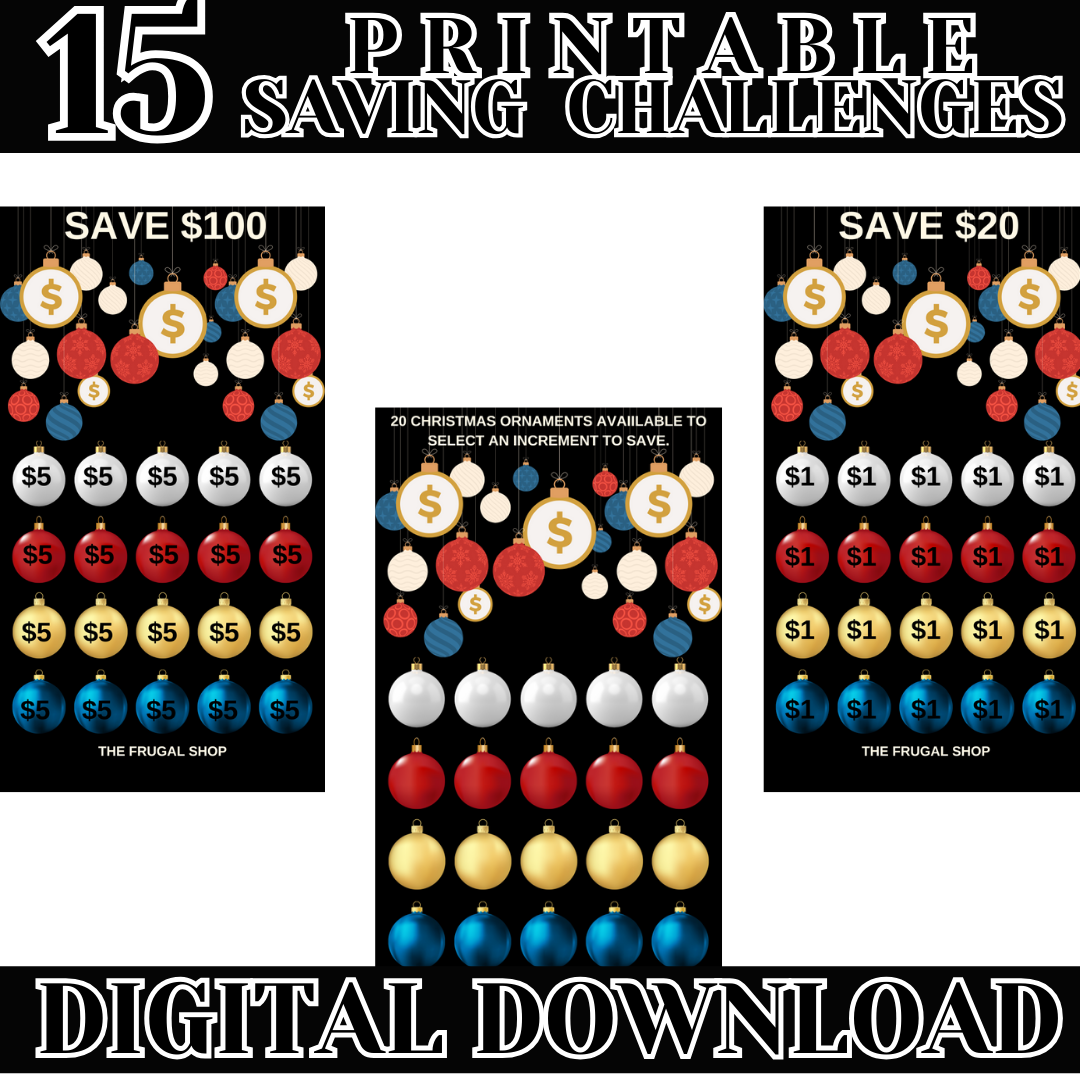 15 Christmas Savings Challenge Printables for Cash Envelopes