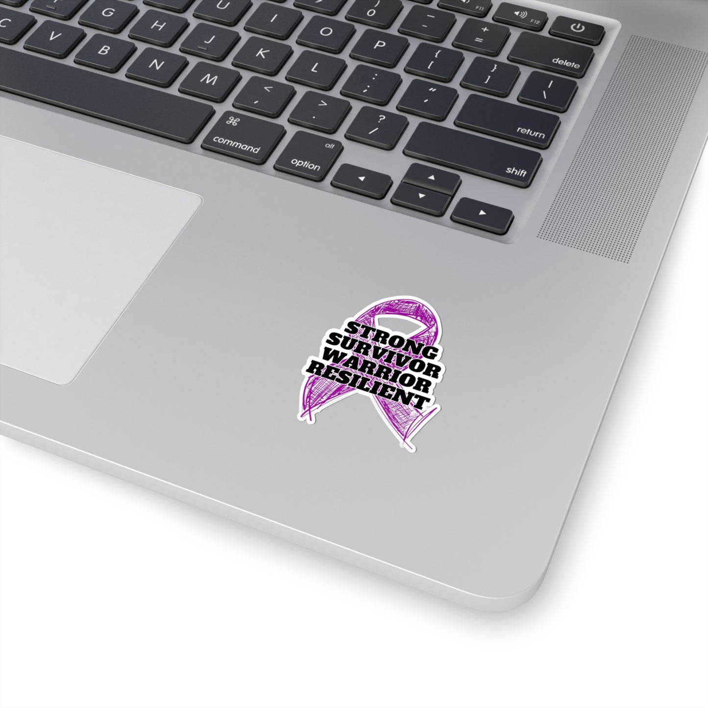 Strong Survivor Warrior Resilient Purple Ribbon Kiss-Cut Stickers