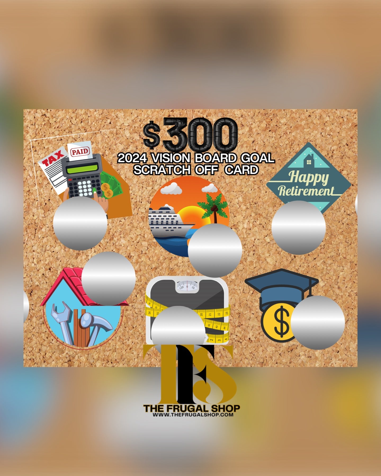 Vision Board Cash Savings Scratch Off Cards - $200-$300