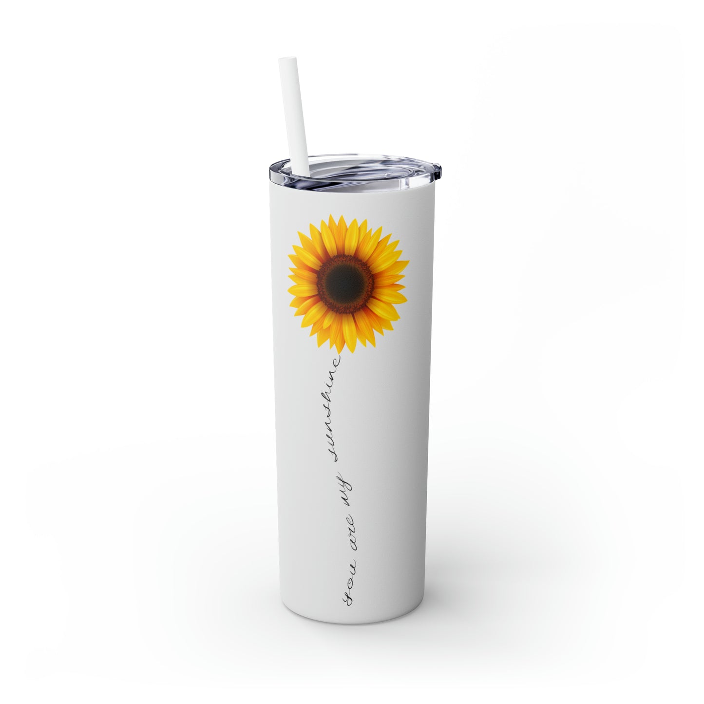 My Daughter Sunflower Skinny Tumbler with Straw, 20oz