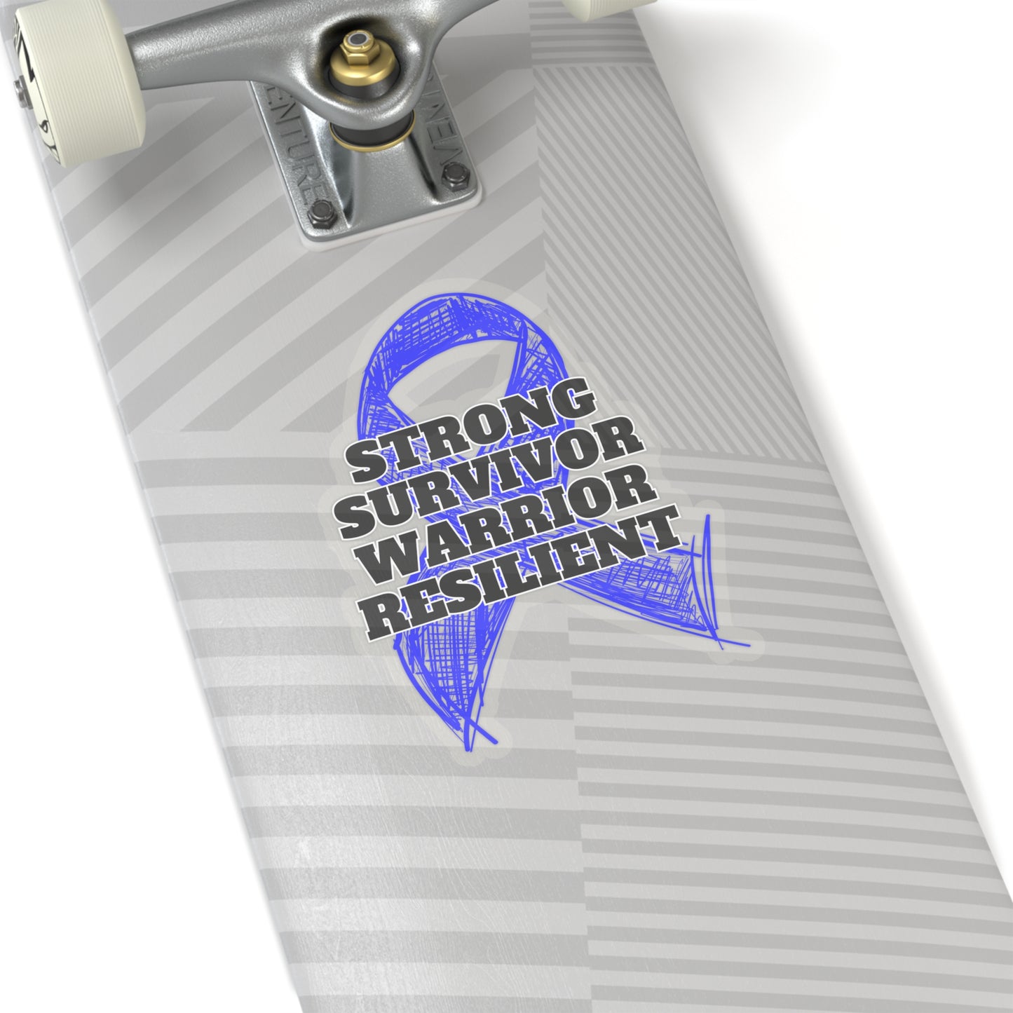 Strong Survivor Warrior Resilient Blue Ribbon Kiss-Cut Stickers
