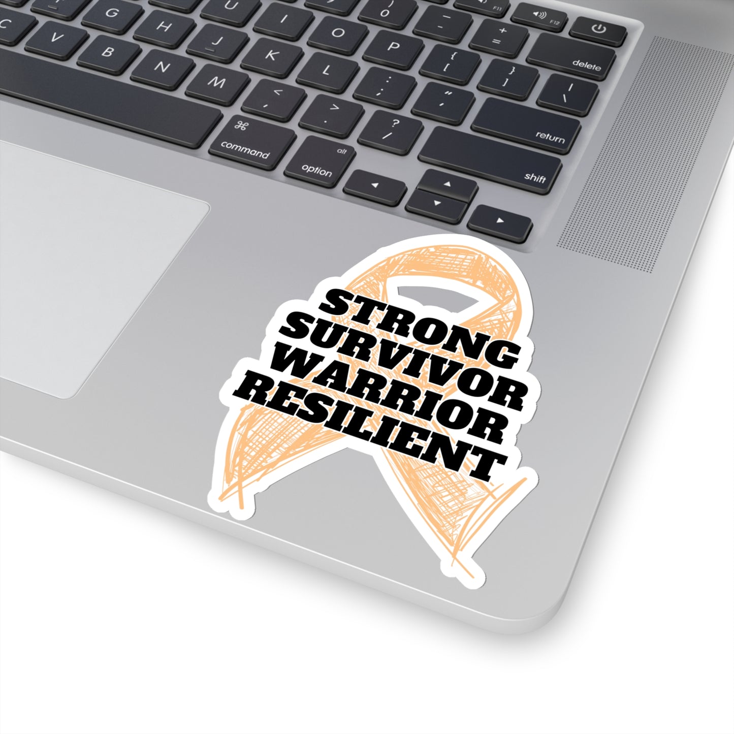 Strong Survivor Warrior Resilient Peach Ribbon Kiss-Cut Stickers