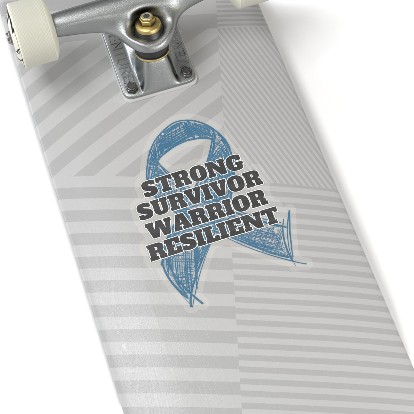 Strong Survivor Warrior Resilient Teal Ribbon Kiss-Cut Stickers