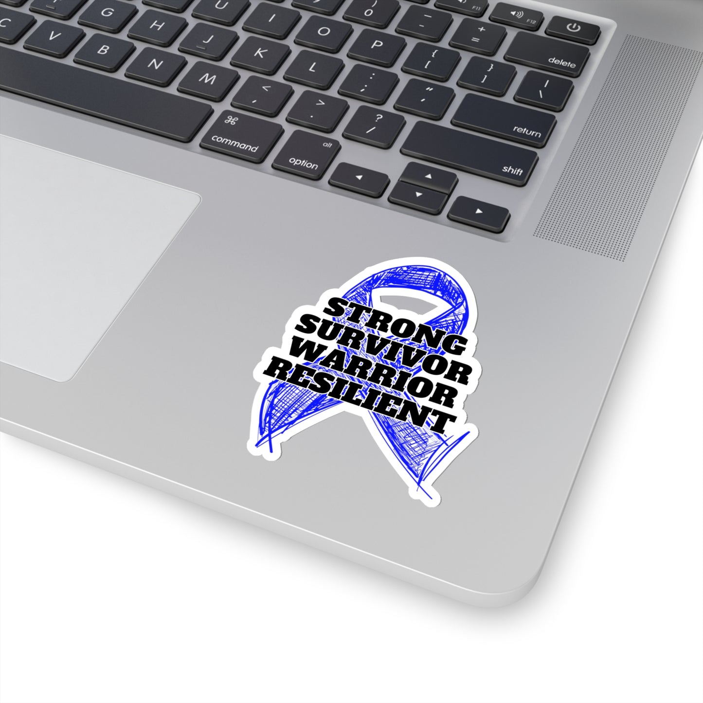 Strong Survivor Warrior Resilient Blue Ribbon Kiss-Cut Stickers