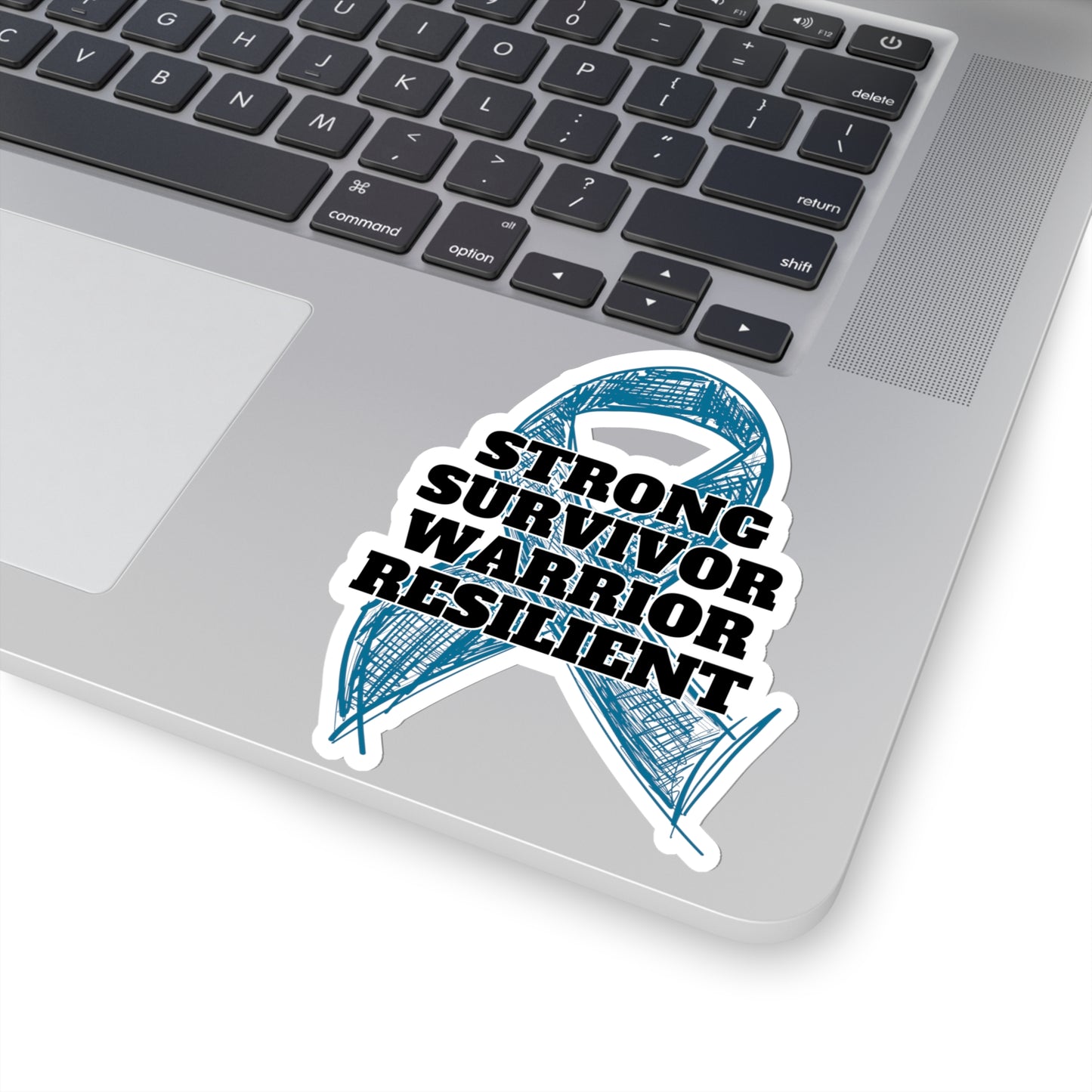 Strong Survivor Warrior Resilient Teal Ribbon Kiss-Cut Stickers