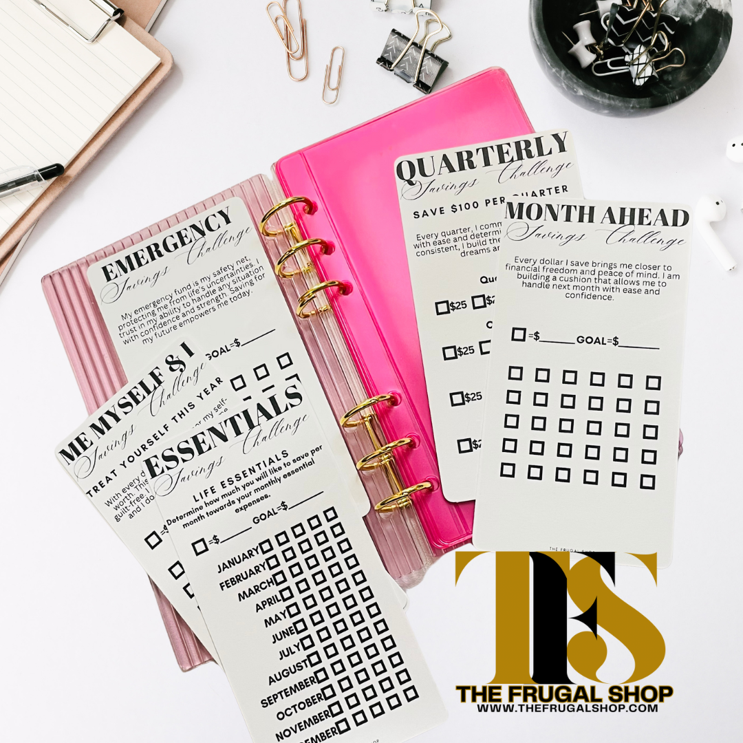 Acrylic Fluted Cash Envelope System with Printable Savings Challenge Bundle