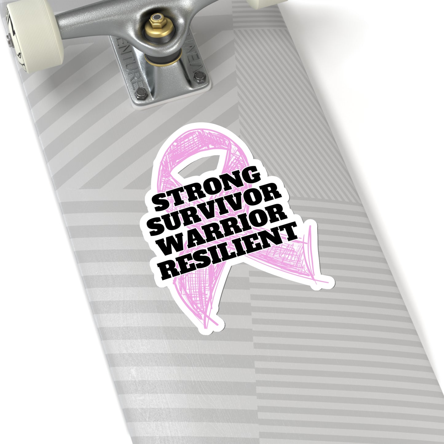 Strong Survivor Warrior Resilient Pink Ribbon Kiss-Cut Stickers