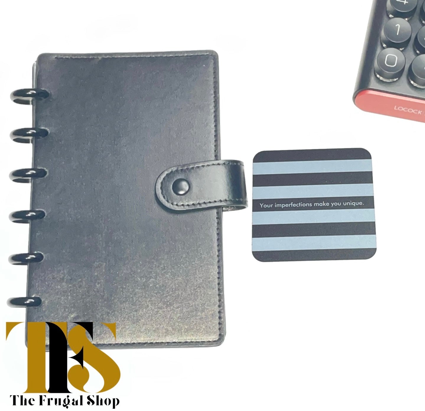 (Imperfect) Black Leather Discbound Accessory Organizer