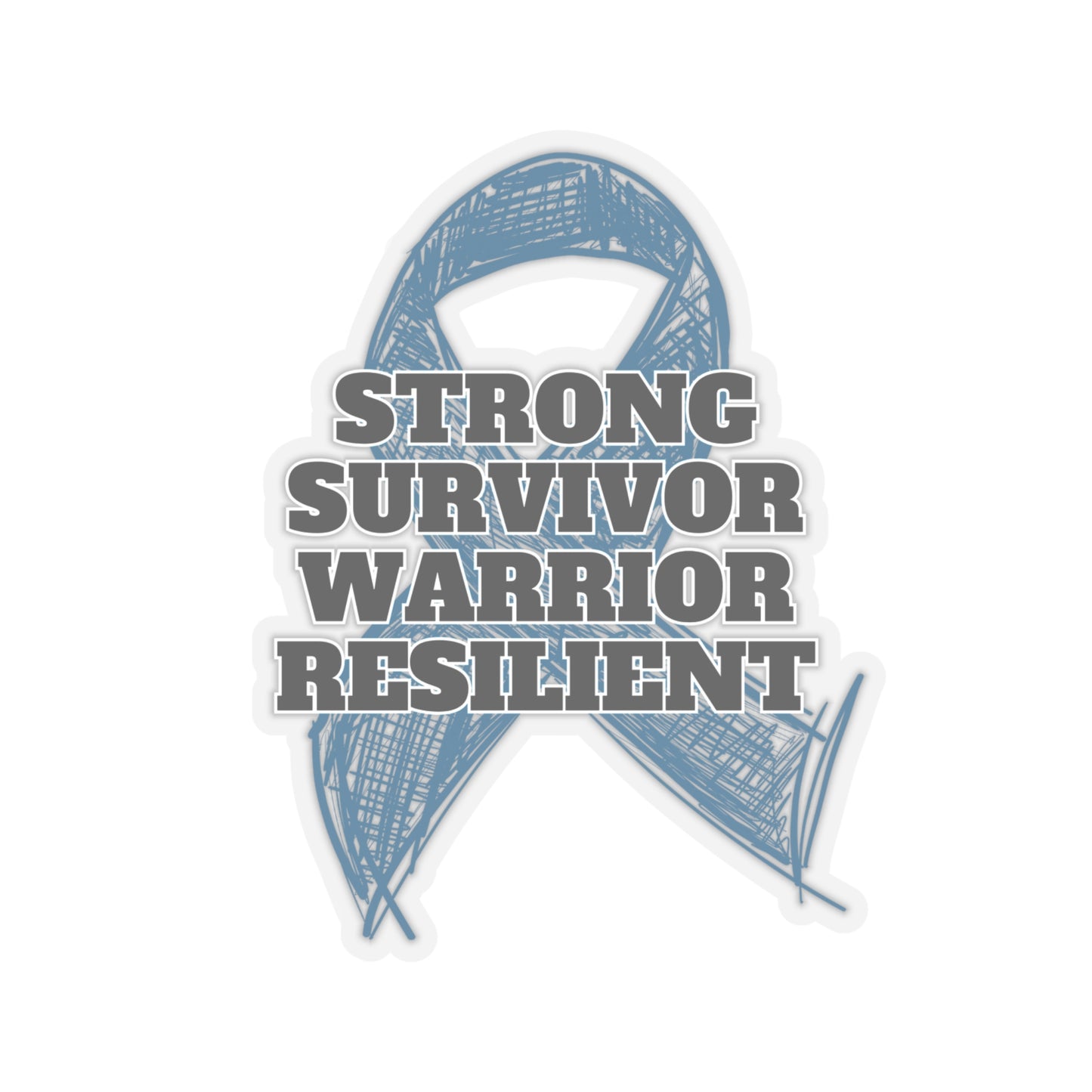 Strong Survivor Warrior Resilient Teal Ribbon Kiss-Cut Stickers