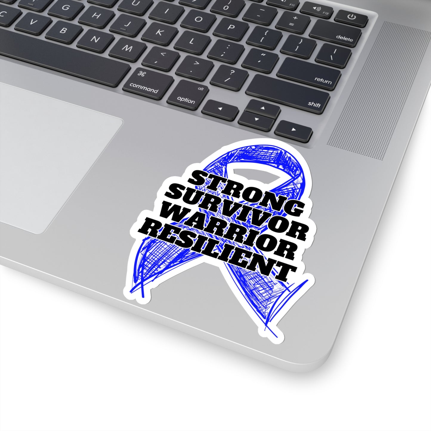 Strong Survivor Warrior Resilient Blue Ribbon Kiss-Cut Stickers
