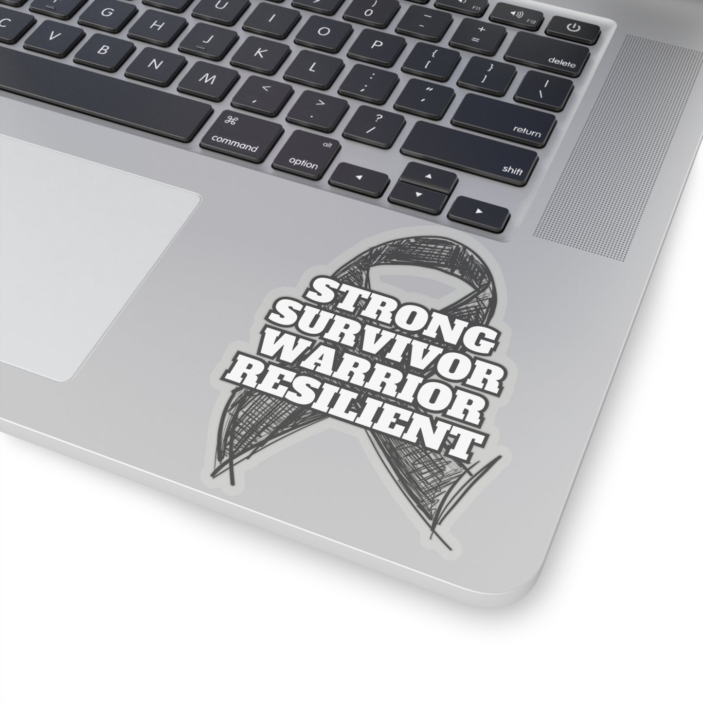 Strong Survivor Warrior Resilient Black Ribbon Kiss-Cut Stickers