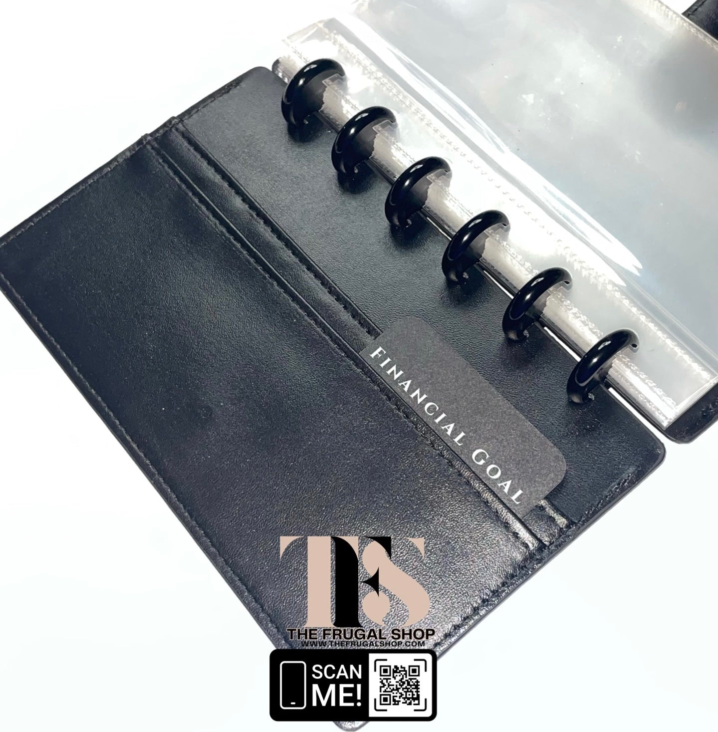 Black Leather Discbound Accessory Organizer