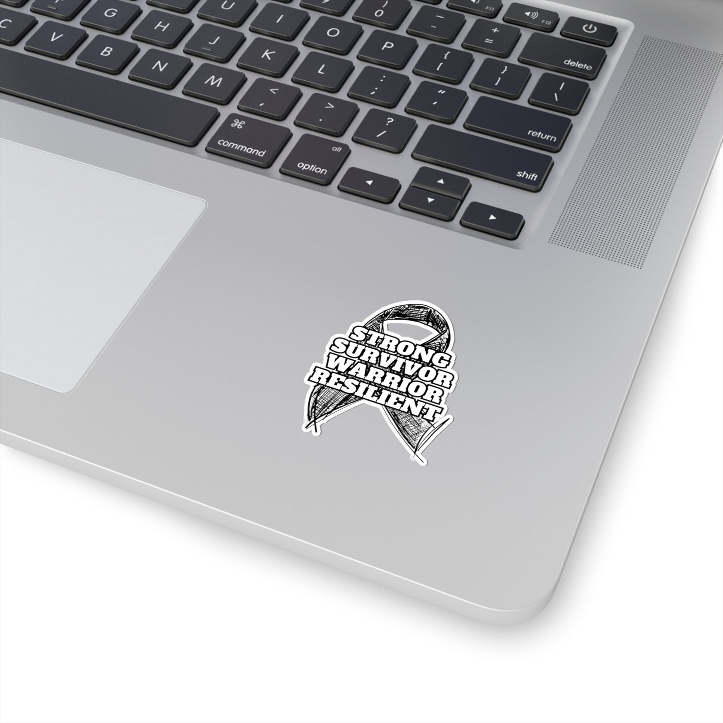 Strong Survivor Warrior Resilient Black Ribbon Kiss-Cut Stickers