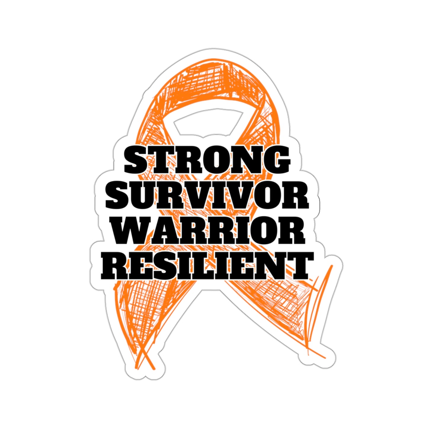 Strong Survivor Warrior Resilient Orange Ribbon Kiss-Cut Stickers