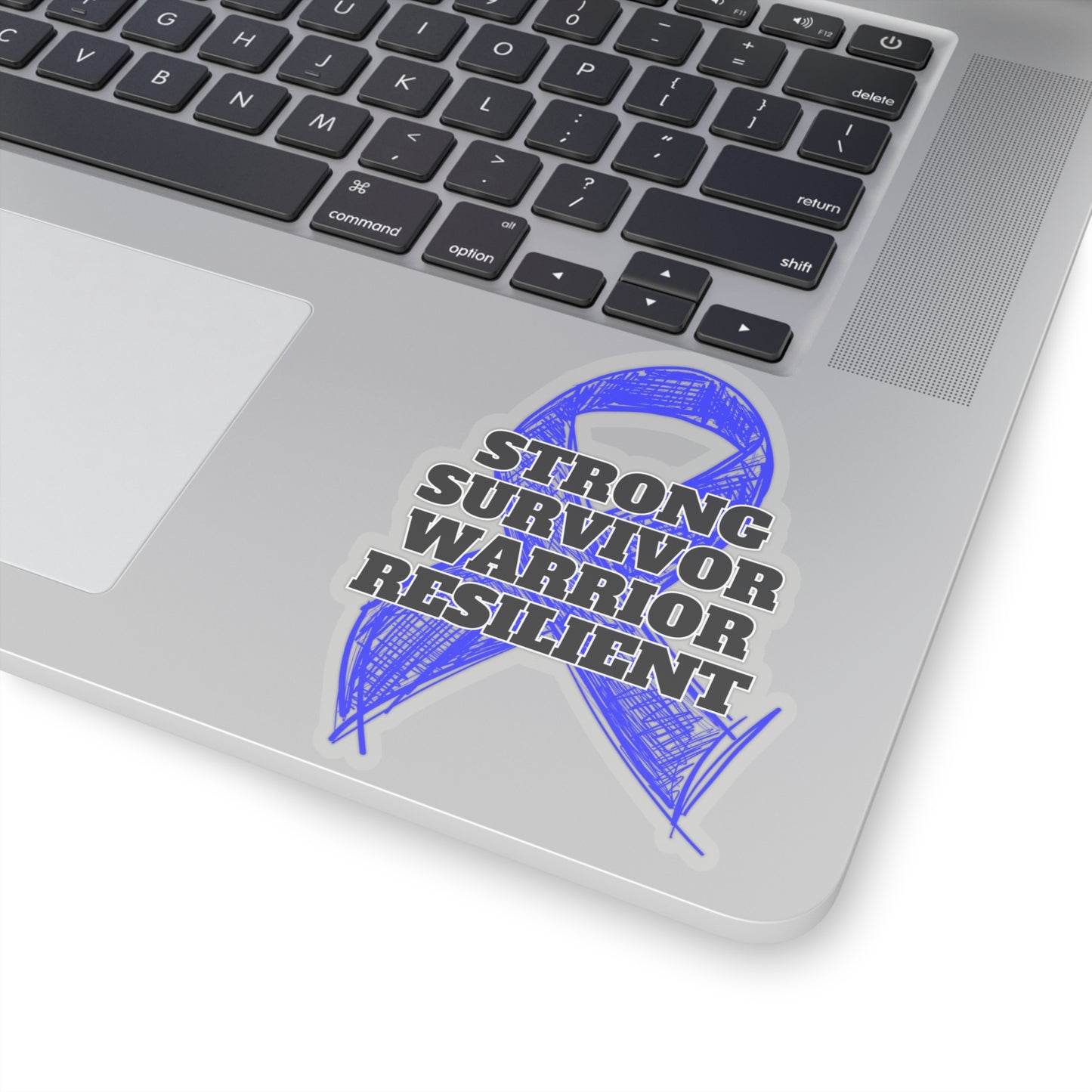 Strong Survivor Warrior Resilient Blue Ribbon Kiss-Cut Stickers